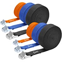 TDCQ 6pcs Correa de Amarre con Trinquete-Correa de Amarre Automatica-Correa de Amarre Cinturón de Amarre con Hebilla…